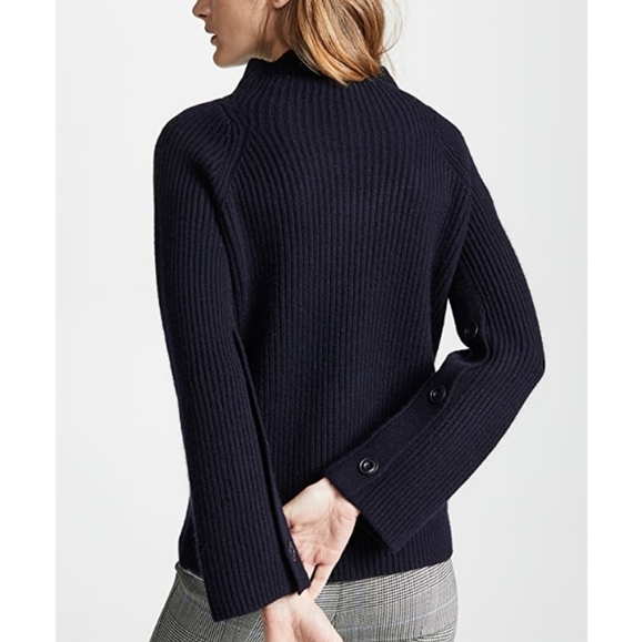 Vince Wool Cashmere Funnel Neck Blue Sweater S - Picture 2 of 3